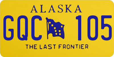 AK license plate GQC105