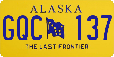 AK license plate GQC137
