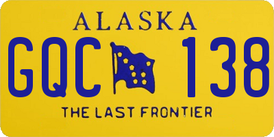 AK license plate GQC138
