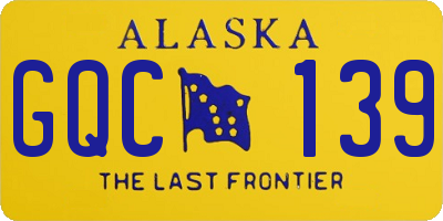 AK license plate GQC139