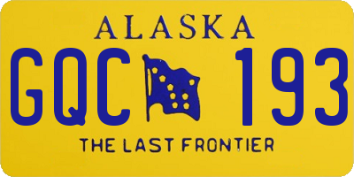 AK license plate GQC193
