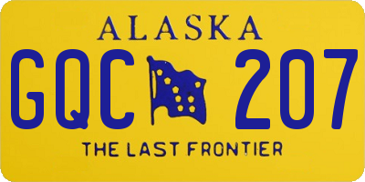 AK license plate GQC207