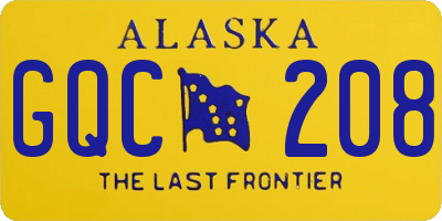 AK license plate GQC208