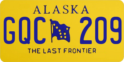 AK license plate GQC209