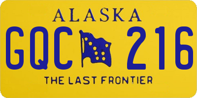 AK license plate GQC216