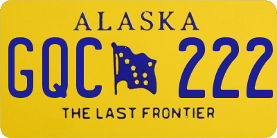 AK license plate GQC222