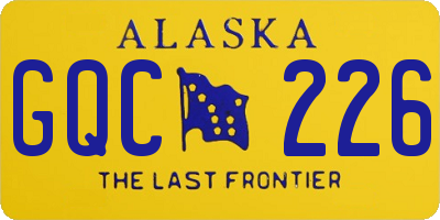 AK license plate GQC226