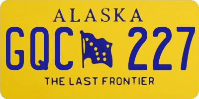 AK license plate GQC227