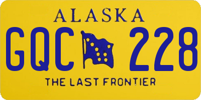 AK license plate GQC228