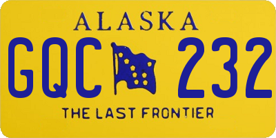 AK license plate GQC232