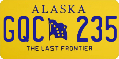 AK license plate GQC235