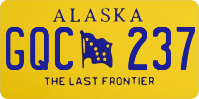 AK license plate GQC237