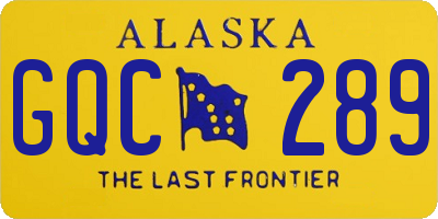 AK license plate GQC289