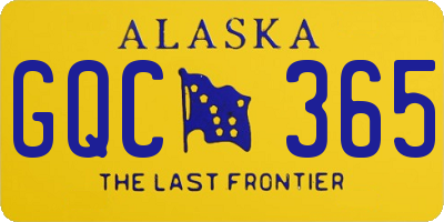 AK license plate GQC365