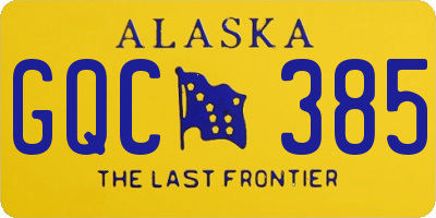 AK license plate GQC385