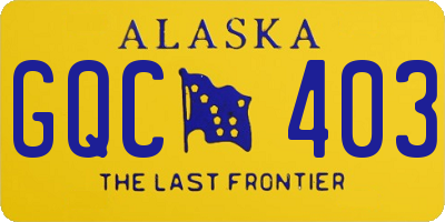 AK license plate GQC403