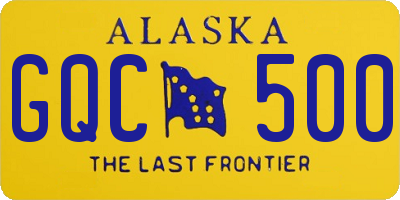 AK license plate GQC500