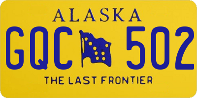 AK license plate GQC502