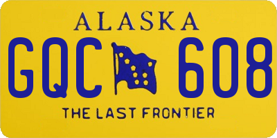 AK license plate GQC608
