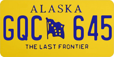 AK license plate GQC645