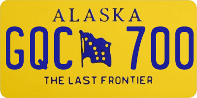 AK license plate GQC700