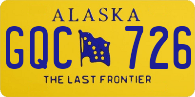 AK license plate GQC726