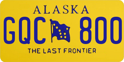 AK license plate GQC800