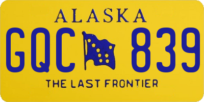AK license plate GQC839