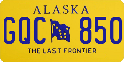 AK license plate GQC850