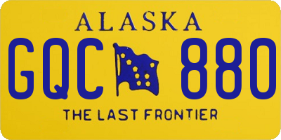 AK license plate GQC880