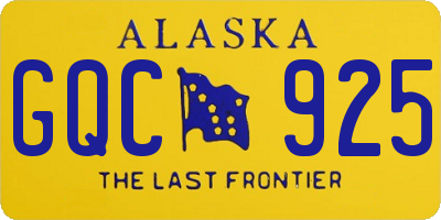 AK license plate GQC925