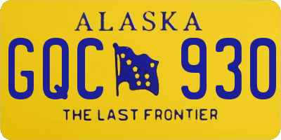 AK license plate GQC930