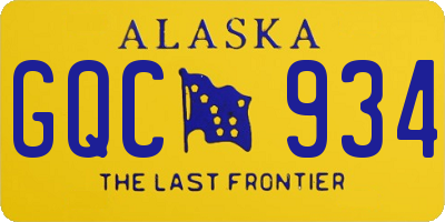 AK license plate GQC934