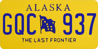 AK license plate GQC937