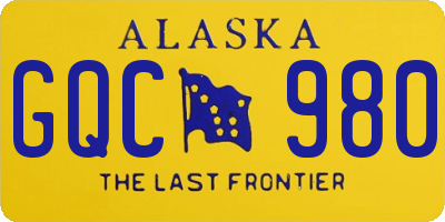 AK license plate GQC980