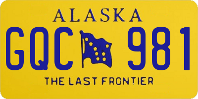 AK license plate GQC981