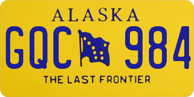 AK license plate GQC984