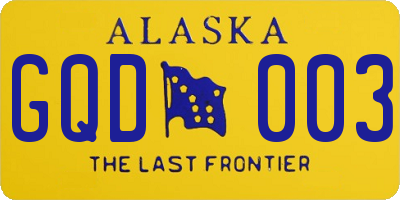 AK license plate GQD003