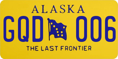 AK license plate GQD006