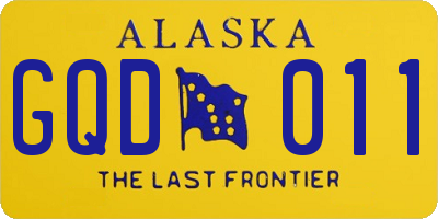 AK license plate GQD011