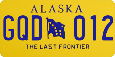AK license plate GQD012
