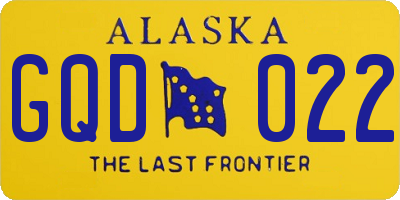 AK license plate GQD022