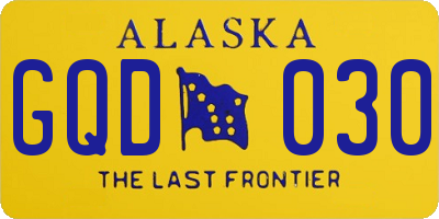 AK license plate GQD030