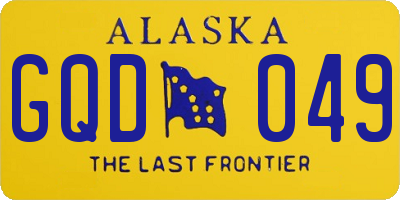 AK license plate GQD049