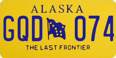 AK license plate GQD074