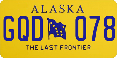 AK license plate GQD078