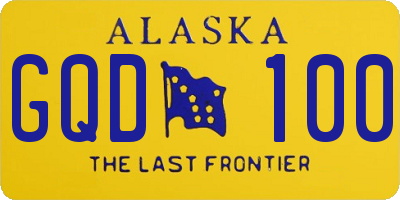 AK license plate GQD100
