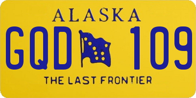 AK license plate GQD109