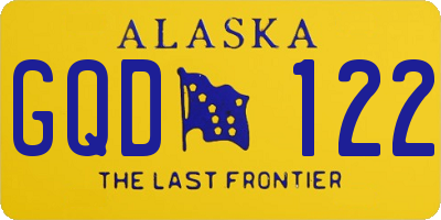 AK license plate GQD122