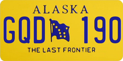 AK license plate GQD190